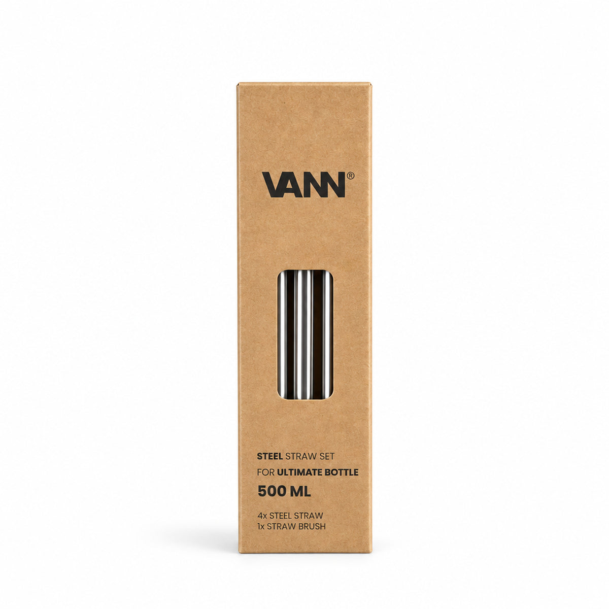 VANN RVS rietjesset Ultimate Bottle - productfoto op witte achtergrond