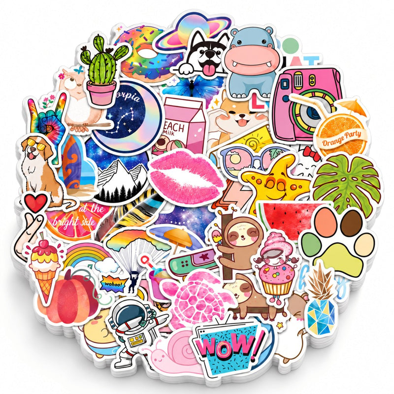 Bottle and cup stickers Kids - 50 pack