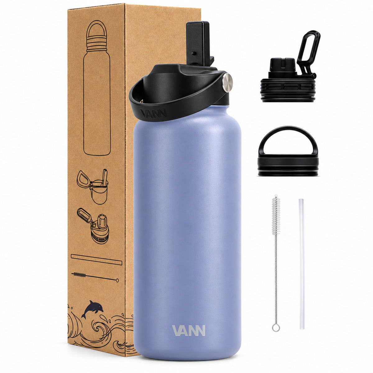 VANN Ultimate Bottle 1 liter - Lavender grey