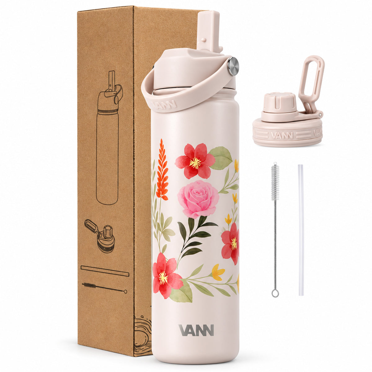 VANN Flower Bottle - Pastel Flowers