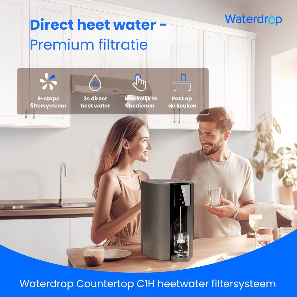 Heet water dispenser en waterfilter in 1