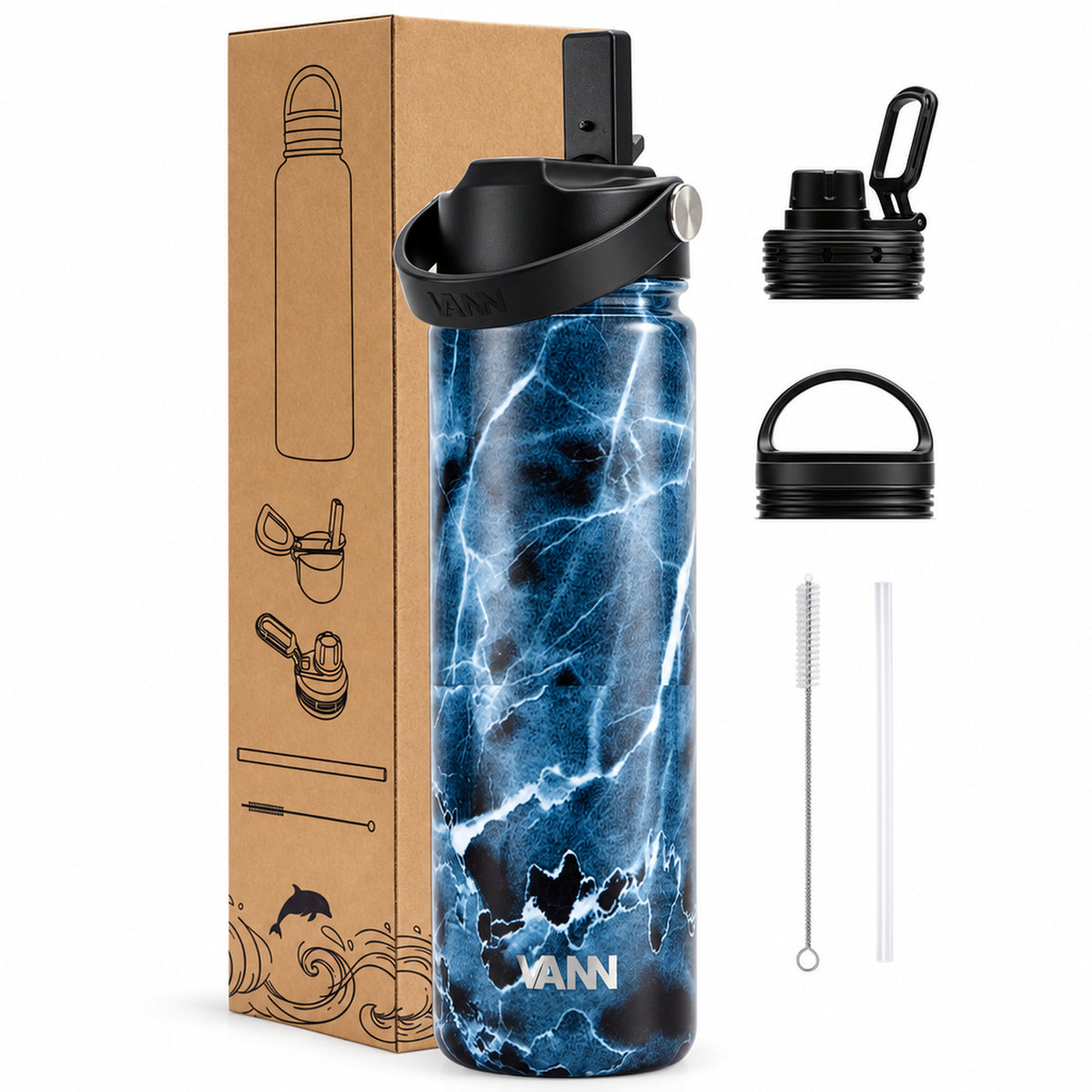 VANN Ultimate Bottle 650 ml - Ocean Marble
