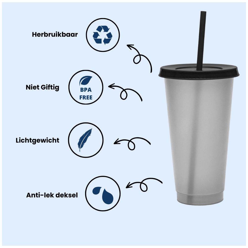 Reusable cups with straw and lid - lemonade cups - 700ML – VANN